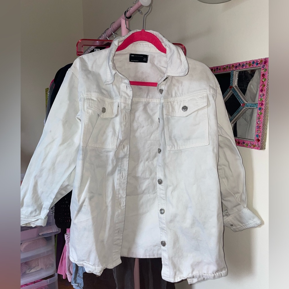ASOS Design Ivory Denim Shirt Jacket